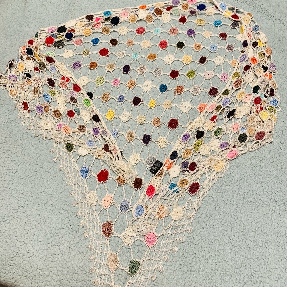 Gorgeous multicolor beaded shawl.